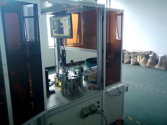 Electric meter screw cross hole size and flaw checking machine